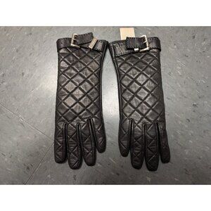 Michael Michael kors signature black leather  gloves Medium